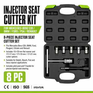 Kit di Fresa per Sedile Iniettore Diesel, Set di Strumenti per la Pulizia degli Iniettori per Mercedes, BMW, Ford, Peugeot, Citroen, <span class=keywords><strong>Renault</strong></span> - Product Image 1