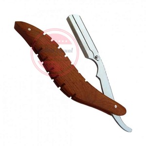 Rasoirs de coiffeur Manche en bois Lame en acier inoxydable Rasoirs de coiffeur - Product Image 4