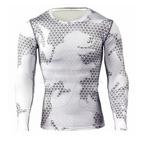 Vente chaude de haute qualité Logo personnalisé Spandex/Polyester Rash Guard Compression confortable à manches longues Gym Wear Hommes Fitness Sport - Product Image 2