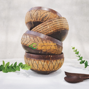 Tazón de Coco Orgánico Eco2Go para Ensaladas, Tazón Reutilizable Ecológico, Tazón Natural Hecho a Mano - Product Image 1