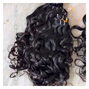 Precio más bajo Natural rizado indio humano donante único cutículas alineadas virgen doble dibujado barato Remy grado extensiones de cabello - Product Image 2
