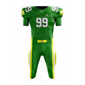 Maillots de football américain PERWAN SPORTS à séchage rapide et respirants, ensembles uniformes à manches courtes, design personnalisé, couleur, 100 % polyester, 300 g - Product Image 2