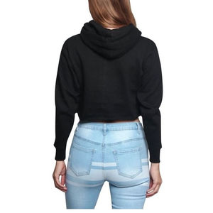 Sudadera con capucha recortada de algodón para mujer, Top corto de talla grande con logotipo personalizado, precio al por mayor para invierno, novedad - Product Image 2