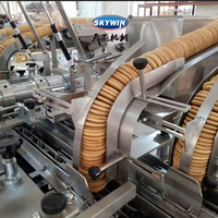 Máquina de sándwich de galletas de dos colores de dos carriles con equipo de embalaje de almohada de galletas de embalaje de flujo de SK-530