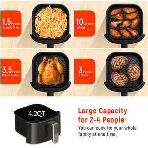 Friggitrice ad Aria con Capacità di 4,2 QT, Funzioni di Arrostire, Riscaldare, Disidratare, Tecnologia Air Crisp con 450°F per Risultati Croccanti in Pochi Minuti - Product Image 6