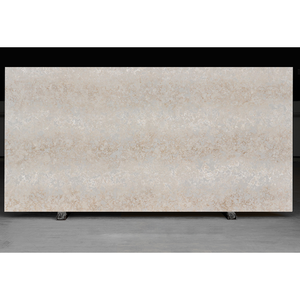Dalle de quartz personnalisée à texture ondulée beige de grand format Dalle de pierre de quartz pour comptoir de cuisine Table de réception Revêtement mural - Product Image 1