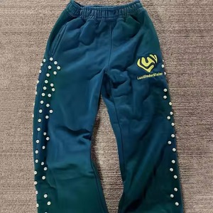 Custom Men's Jogging Baggy French Terry Casual <b>Sun</b> Faded Sweatpants 100% Cotton Outdoor Diamond Elastic Waist Rhinestone Sports - Product Image 6