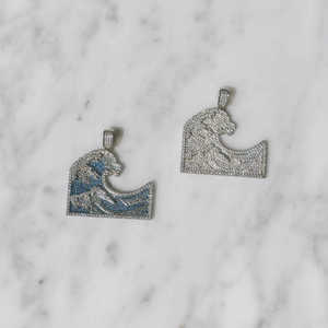 Ocean Waves Surfing Pendant Necklace for Men's 14k White Gold Plated Hip Hop Jewelry Gold <b>Silver</b> Rose Gold <b>Rope</b> <b>Chain</b> - Product Image 3