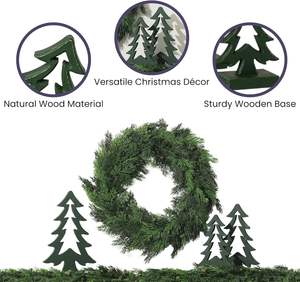 Elegante adorno colgante de árbol de Navidad negro de lujo de madera agrega un encanto rústico a la decoración de vacaciones Ideal para hogares y oficinas por igual - Product Image 4