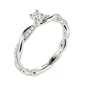 Bague de fiançailles Jeulia plaquée or rose, coupe princesse, style hip-hop - Product Image 2