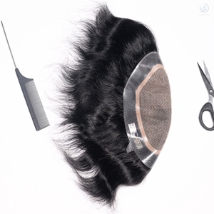 วิกผมตรงขอบภาพลวงตาสำหรับผู้ชายคุณภาพสูงเกรดอินเดียเลมี่ผมตรงพร้อมเทคนิค PU - Product Image 5