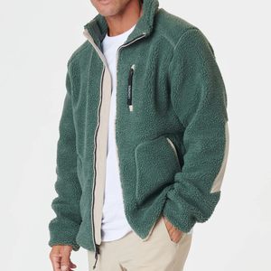 <b>Mens</b> <b>Sherpa</b> <b>Fleece</b> Zip Up Jacket Warm Winter Outdoor Coat Stand Collar Soft Plush Outerwear - Product Image 3