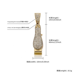 Collares de Alta Calidad de Moda Hip Hop Chapados en Oro con Colgante de Maquinilla de Afeitar y Diamantes de Laboratorio, Venta al por Mayor, Regalo de Joyería - Product Image 2
