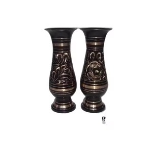 Vase décoratif en laiton vintage fait à la main pour salon table à manger et bureau décoration de la maison - Product Image 3