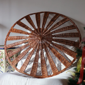 Pantalla de Lámpara de Mimbre de Ratán Hecha a Mano Rústica, Lámpara Colgante de Bambú para el Hogar Moderno y la Hostelería - Product Image 2