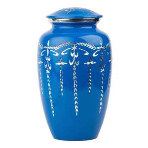 Urnes de crémation en aluminium faites à la main pour cendres humaines urne funéraire indienne de vente chaude exportateur - Product Image 6