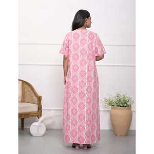 Camisón Blanco y Rosa 100% Algodón, Tela Popelina Suave y Cómoda, Cierre de Botones, Logotipo Personalizable, Tallas ODM XS, Conjunto de Ropa para Estar en Casa - Product Image 5