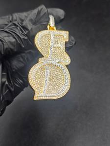 Custom ED Letter 925 Silver <b>Pendant</b> Iced Out Initial Gold Plated Moissanite Personalized Letter Fine Jewelry <b>Pendants</b> & Charms - Product Image 3