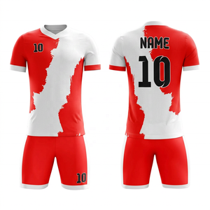 Conjunto de Camiseta de Fútbol para Hombre, Blanca y Amarilla, con Estampado Digital, Cuello en V, Manga Corta, Transpirable, de Secado Rápido, que Absorbe la Humedad, Uniformes de Poliéster - Product Image 5