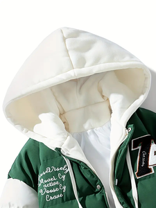 Chaqueta Acolchada de Alta Calidad con Capucha y Cuello Alto, Antibacteriana y Transpirable, con Logotipo Frontal en Lona, para Hombre - Product Image 3