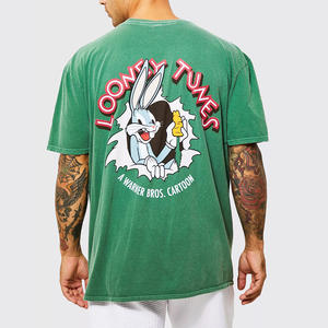 2025 nouveau gros 100% coton minéral hommes unisexe Vintage pierre acide lavage t-shirt surdimensionné Vintage imprimé solide unisexe Vintage - Product Image 5