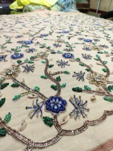 Tela de Encaje con Cuentas de Alta Calidad, Lujosa, Clásica, con Cuentas de Cristal, Disponible al Mejor Precio - Product Image 2