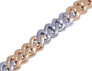 Cadena cubana de oro de 10 quilates de doble tono Premium con diamantes cultivados en laboratorio Collar de moda helado Joyería para hombres Moda y Hip Hop - Product Image 4
