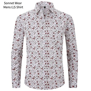 Chemise à manches longues pour homme, coupe ajustée, imprimé floral AOP - Product Image 1