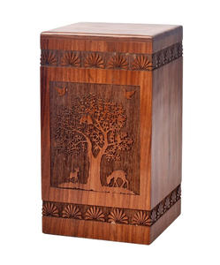 Venta al por mayor de urnas de cremación de madera hechas a mano de estilo moderno adulto hombre mujer funerario urnas decorativas - Product Image 1