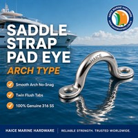 Œil de fixation en acier inoxydable 316 pour bimini marin, 6*60mm, sangle d'attache, boucle de pont, accessoires de quincaillerie pour yacht et bateau
