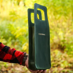 Bolsa de vino de cuero Regalos de cumpleaños personalizados Wine Caddy Tote Bag Regalos de aniversario para él 2017 - Product Image 1