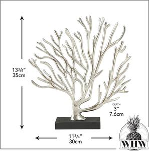 <b>Modern</b> Aluminum Tree Branches <b>Sculpture</b> with Black Base Decorative Metal <b>Art</b> for Home, Office, and Tabletop Display - Product Image 3