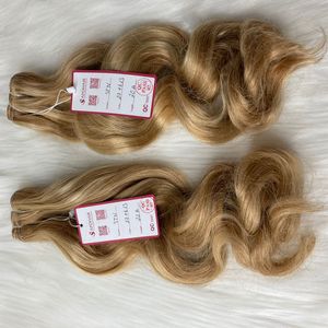 EXTENSIONS brésiliennes naturelles ondulées, DOUBLE tissage, cheveux vierges, mélange de couleurs marron, blond PIANO, cuticules alignées - Product Image 6