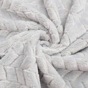 Tùy chỉnh thiết kế màu xám 280gsm Polyester jacquard ấm Jacquard flannel bé nhận được chăn - Product Image 3
