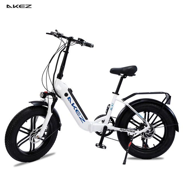 AKEZ 20inch Foldable Fat Tire Electric Bike 48V 500W | Lightweight Commuter E-Bike with Magnesium Alloy Wheels