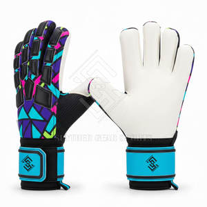 Premium <b>Latex</b> Training Equipment Durable Palm Structure Professional Non-Slip Goalkeeper Gloves Hook Loop Closure for Match - Product Image 3
