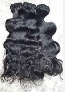 Extensiones de cabello humano sin procesar crudo indio al mejor precio, ondas marrones negras naturales, cutículas, misma dirección, estilo de onda profunda suelta - Product Image 6