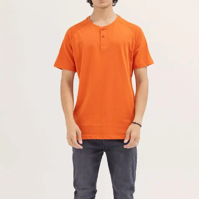Haute qualité poids lourd 100% coton t-shirts 230GSM surdimensionné plaine t-shirt grande taille hommes Henley t-shirts hommes