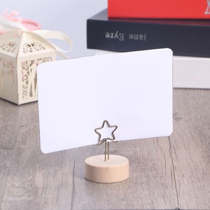 Wooden Base Star Design <b>Card</b> Holder Decorative Wire Note Photo Clip Stand for Events Tabletop Wedding or Office Display - Product Image 4