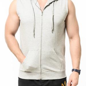 Mens fitted sleeveless <b>workout</b> <b>hoodie</b> gym training sweatshirt for bodybuilding fitness active wear - Product Image 6
