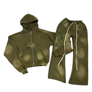 Conjuntos Deportivos de Dos Piezas para Hombre, Personalizados con Bordado Desgastado, Cómodos, Transpirables y Ajustados, MOQ Bajo - Product Image 5