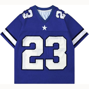 Maillot de Football américain pour hommes de haute qualité nouvelle mode haut en maille tissu Durable à manches courtes vente chaude haut tendance taux pas cher - Product Image 1