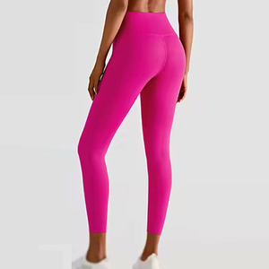 Ropa deportiva de gimnasio con patrón sólido para mujer, conjunto de Yoga de algodón transpirable con cintura elástica, ropa de Fitness al por mayor - Product Image 6