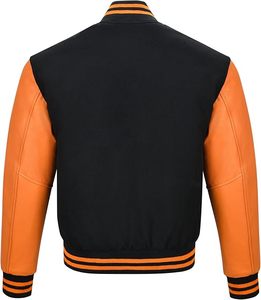 Chaquetas de bombardero de lona con bordado de chenilla y parche de lana con logotipo personalizado al por mayor para hombre, ropa de calle a prueba de viento y transpirable para invierno - Product Image 3