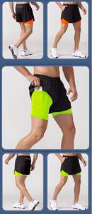 Vente en gros de shorts de compression pour femmes avec doublure personnalisés 2 en 1 esportivo shorts de gym pour femmes en maille avec poche - Product Image 5