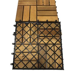 Azulejos de cubierta entrelazados de madera de acacia modernos, de 12 listones para suelos de exterior Patio, sala de estar, Villa, mejora versátil del hogar - Product Image 5