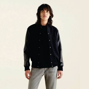 Fabricant OEM Veste universitaire de haute qualité pour hommes, manches en cuir avec broderie en chenille, veste universitaire Letterman de baseball personnalisée - Product Image 1