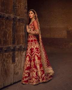 2025@Stunning Design of Bridal Blouse, Lehenga & Dupatta <b>Dress</b> with Heavy Embellished Dabka Pearls Stone Glass Beads Hand work - Product Image 1