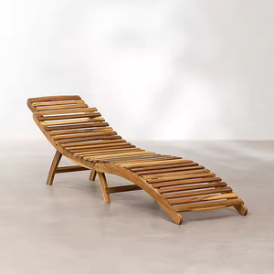 Mymma <b>Folding</b> Lounger Made Of Solid Teak Wood High Quality Without Cushion For Outdoor Furniture - Product Image 5