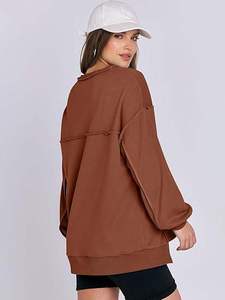 Sudadera con Capucha Extra Grande para Mujer, Suave, Informal, Cómoda, Holgada, para Uso Diario, Color Personalizable - Product Image 5